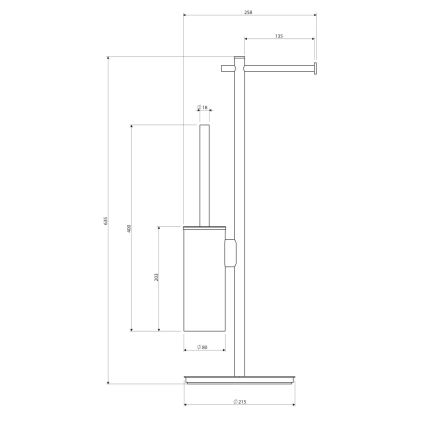 OMNIRES MP60810CR - Stojan na toaletný papier a WC štetku MODERN PROJECT lesklý chróm