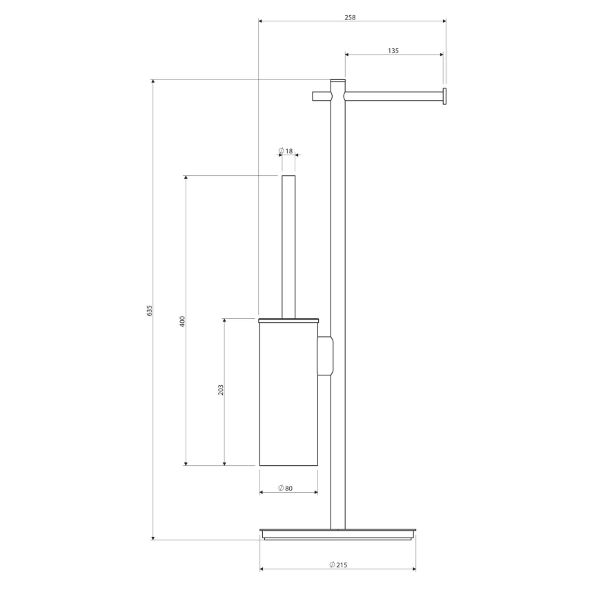 OMNIRES MP60810CR - Stojan na toaletný papier a WC štetku MODERN PROJECT lesklý chróm