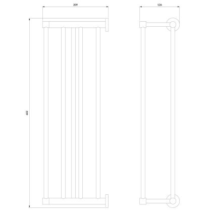 OMNIRES MP60920CR - Nástenný vešiak na uteráky MODERN PROJECT 60 cm lesklý chróm