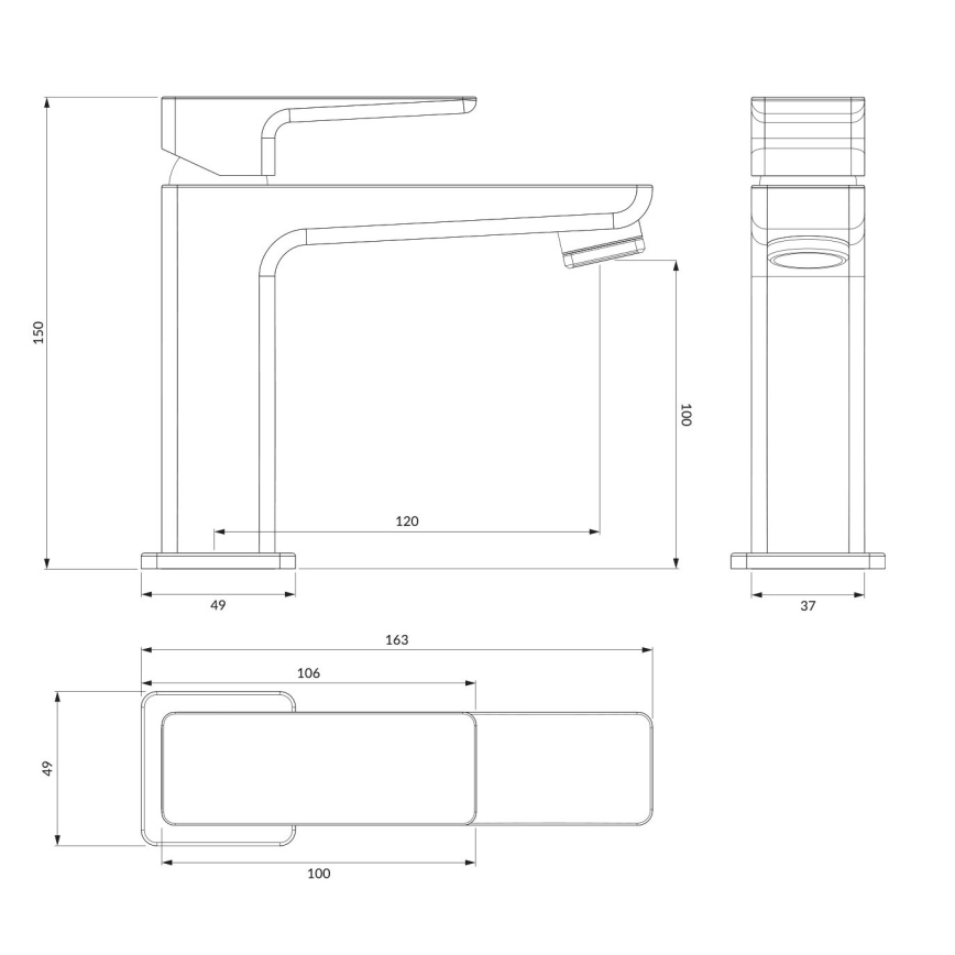 OMNIRES PM7410GR - Umývadlová batéria PARMA 15 cm kartáčovaný grafit