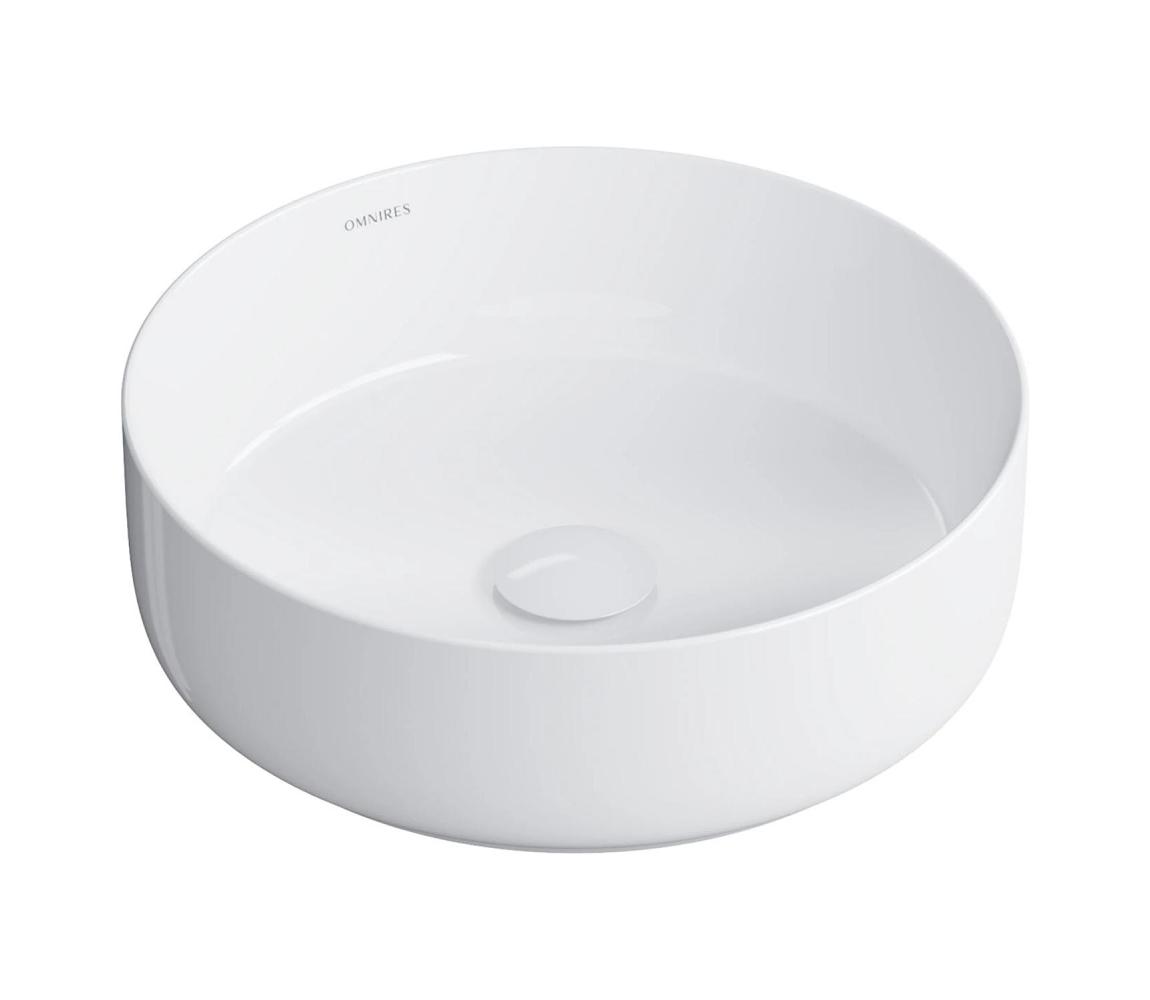 OMNIRES TULSA355BP - Umývadlo na dosku TULSA, priemer 36 cm, keramika/lesklá biela TULSA355BP