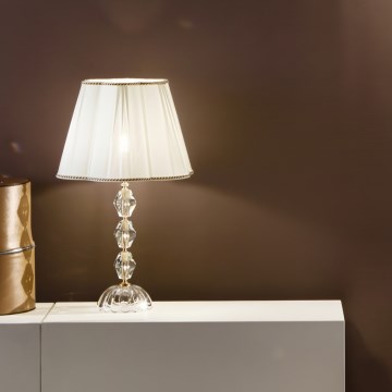 Ondaluce - Krištáľová stolná lampa BRIGIDA 1xE27/15W/230V krémová/priehľadná