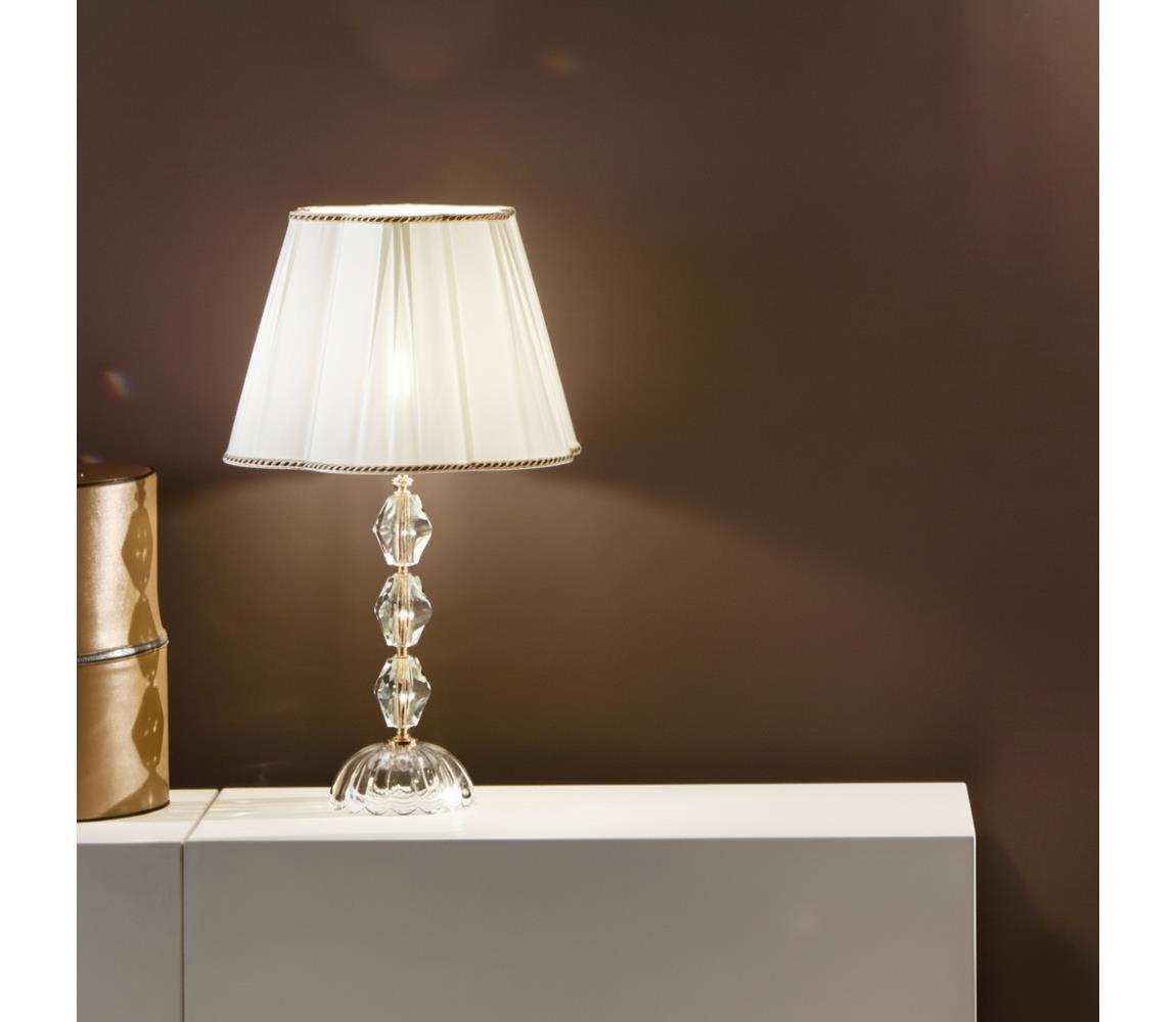 Ondaluce - Krištáľová stolná lampa BRIGIDA 1xE27/15W/230V krémová/priehľadná LG.BRIGIDA/1