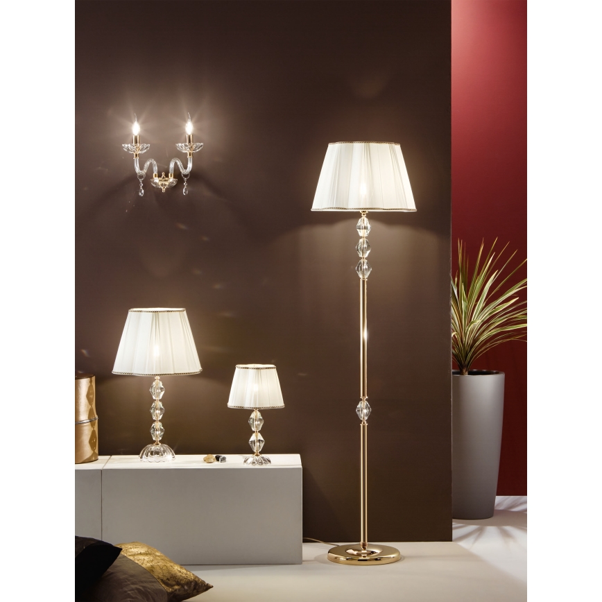 Ondaluce - Krištáľová stolná lampa BRIGIDA 1xE27/15W/230V krémová/priehľadná