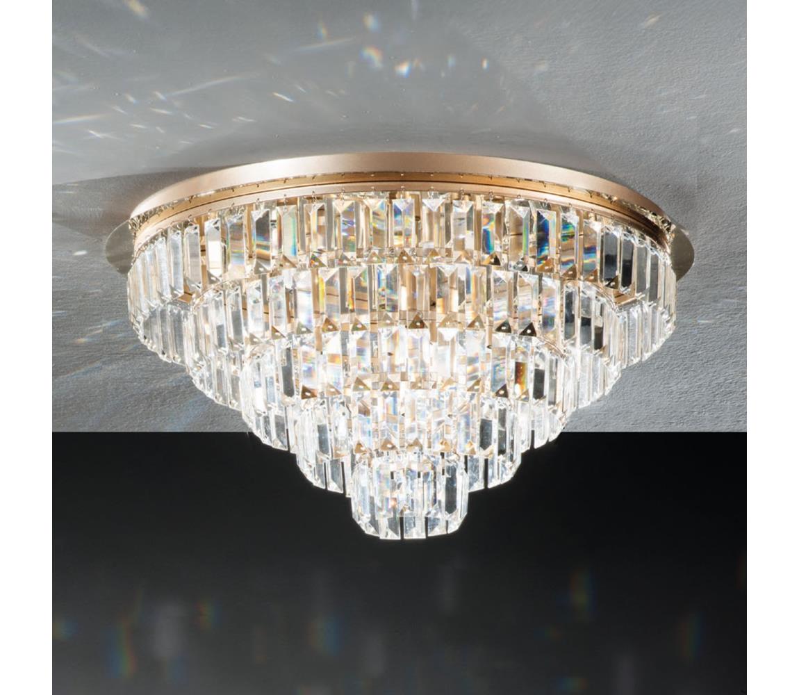 Ondaluce - Krištáľové stropné svietidlo CASTLE 12xG9/7W/230V pr. 60 cm zlatá PL.CASTLE/MD-ORO