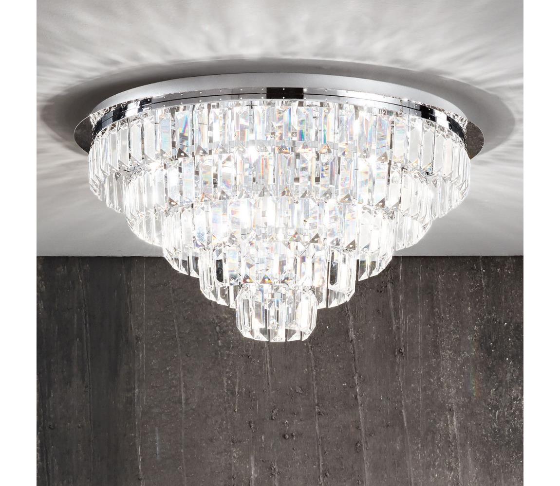 Ondaluce - Krištáľové stropné svietidlo CASTLE 12xG9/7W/230V pr.60cm lesklý chróm PL.CASTLE/MD-SILV