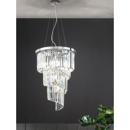 Ondaluce - Krištáľový luster na lanku ALEXANDER 7xE14/10W/230V pr. 40 cm lesklý chróm