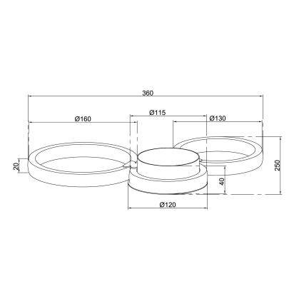 Ondaluce - LED nástenné svietidlo POIS LED/20W/230V zlaté