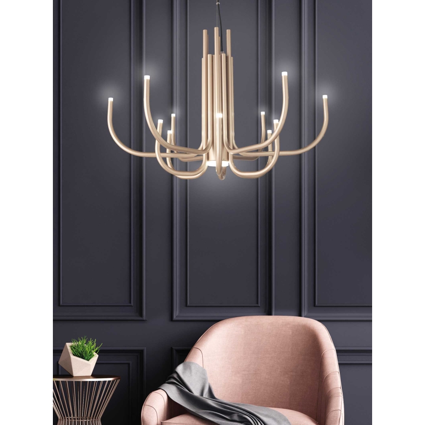 Ondaluce - LED stlmiteľný luster na lanku NOUVEAU LED/35W/230V pr. 78 cm zlatý