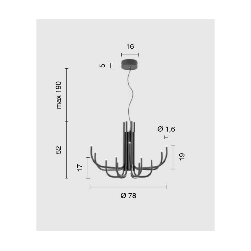 Ondaluce - LED stlmiteľný luster na lanku NOUVEAU LED/35W/230V pr. 78 cm zlatý