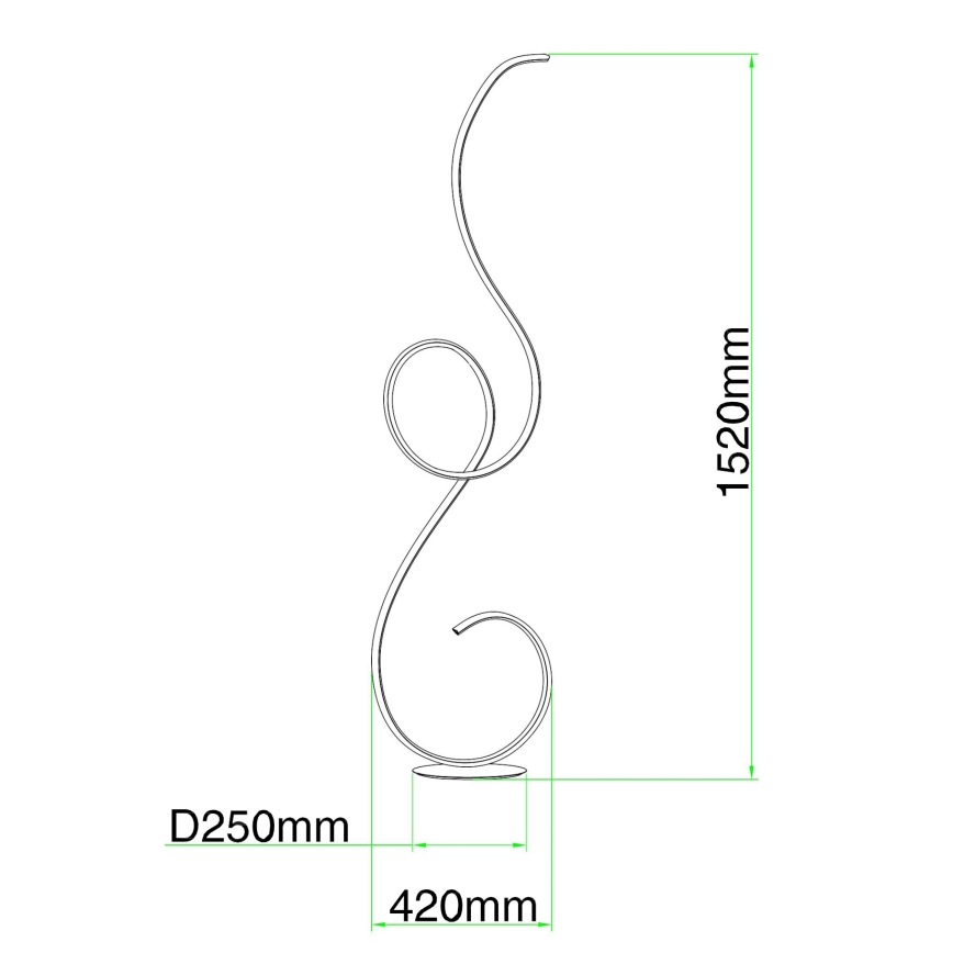 Ondaluce - LED stmievateľná stojaca lampa FLOK LED/44W/230V 152 cm biela