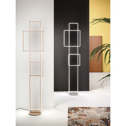 Ondaluce - LED stmievateľná stojacia lampa DOWEL LED/77W/230V 166 cm strieborná