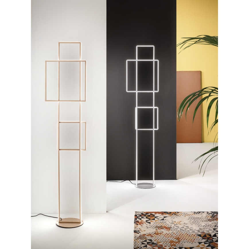 Ondaluce - LED stmievateľná stojacia lampa DOWEL LED/77W/230V 166 cm strieborná