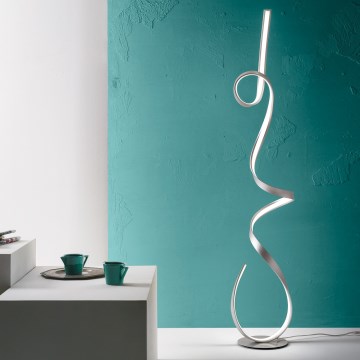 Ondaluce - LED stmievateľná stojacia lampa LUMEN LED/30W/230V 160 cm strieborná