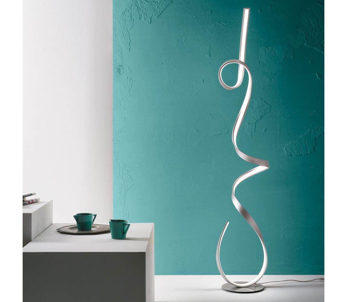 Ondaluce - LED stmievateľná stojacia lampa LUMEN LED/30W/230V 160 cm strieborná PT.LUMEN