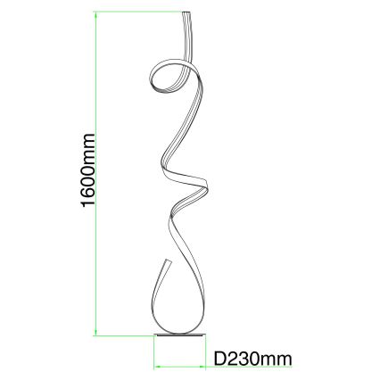 Ondaluce - LED stmievateľná stojacia lampa LUMEN LED/30W/230V 160 cm strieborná