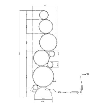 Ondaluce - LED Stmievateľná stojacia lampa POIS LED/52W/230V zlatá