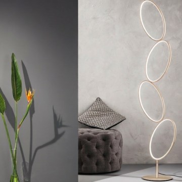 Ondaluce - LED Stmievateľná stojacia lampa RICE LED/38W/230V zlatá