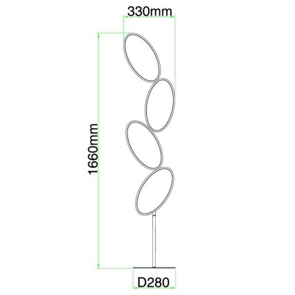 Ondaluce - LED Stmievateľná stojacia lampa RICE LED/38W/230V zlatá