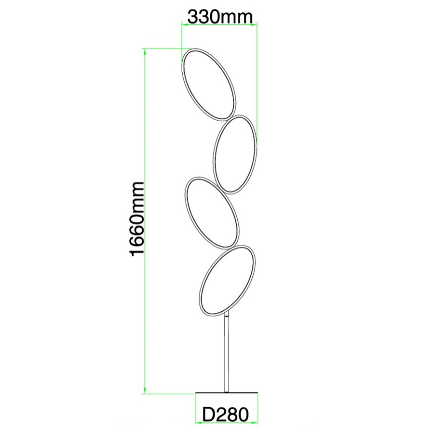 Ondaluce - LED Stmievateľná stojacia lampa RICE LED/38W/230V zlatá