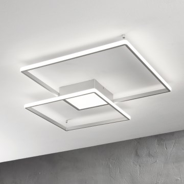 Ondaluce - LED stmievateľné stropné svietidlo DOWEL LED/60W/230V 75x75 cm strieborné