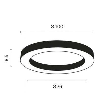 Ondaluce - stmievateľné LED stropné svietidlo GLOBUS LED/80W/230V 3000/4000K priemer 100 cm čierne