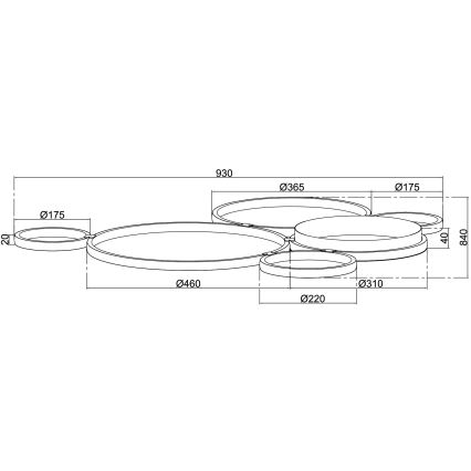 Ondaluce - LED stmievateľné stropné svietidlo POIS LED/68W/230V strieborné