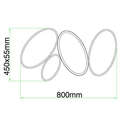 Ondaluce - LED stmievateľné stropné svietidlo RICE LED/34W/230V 45x80 cm zlaté