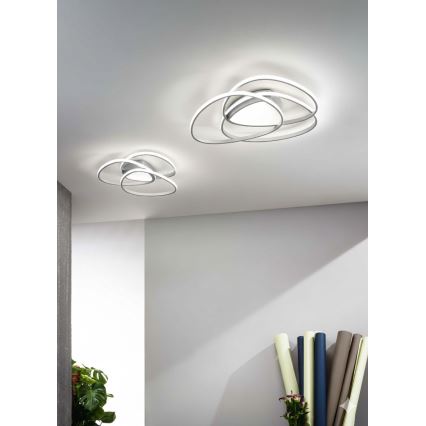Ondaluce - LED stmievateľné stropné svietidlo ROSE LED/60W/230V 50x54 cm strieborné