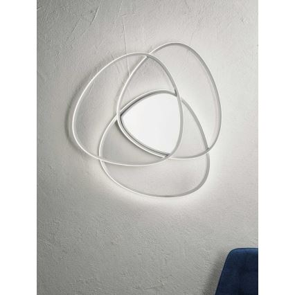 Ondaluce - LED stmievateľné stropné svietidlo ROSE LED/60W/230V 50x54 cm strieborné