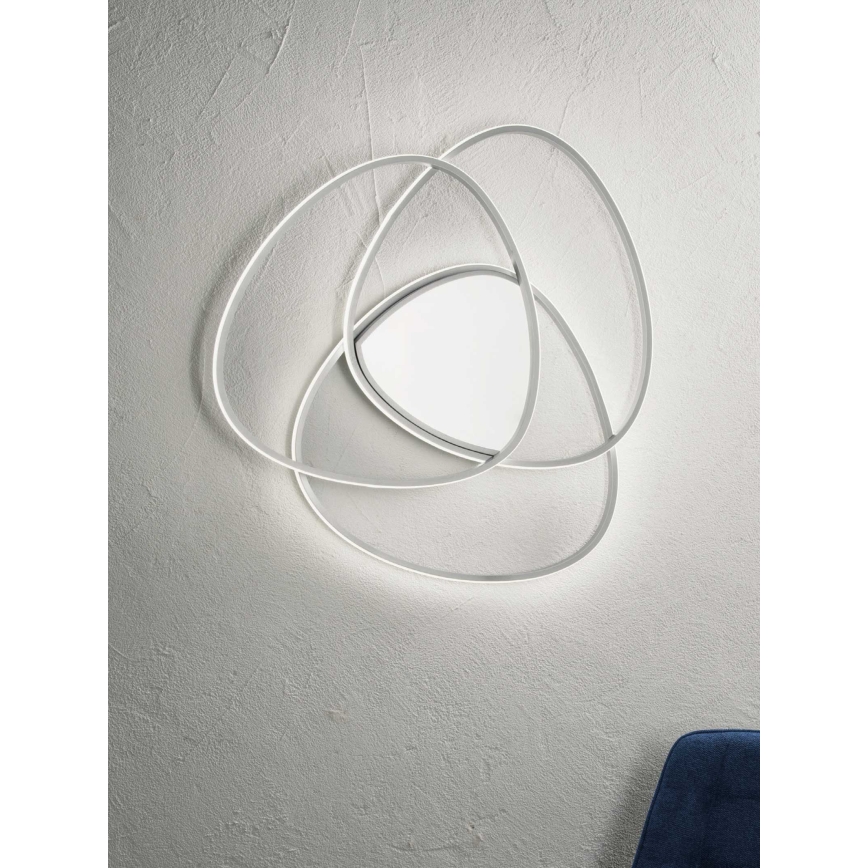 Ondaluce - LED stmievateľné stropné svietidlo ROSE LED/60W/230V 50x54 cm strieborné