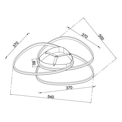 Ondaluce - LED stmievateľné stropné svietidlo ROSE LED/60W/230V 50x54 cm zlaté