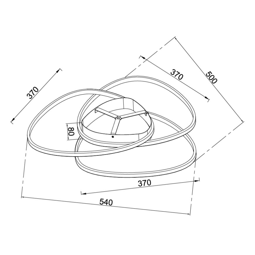 Ondaluce - LED stmievateľné stropné svietidlo ROSE LED/60W/230V 50x54 cm zlaté