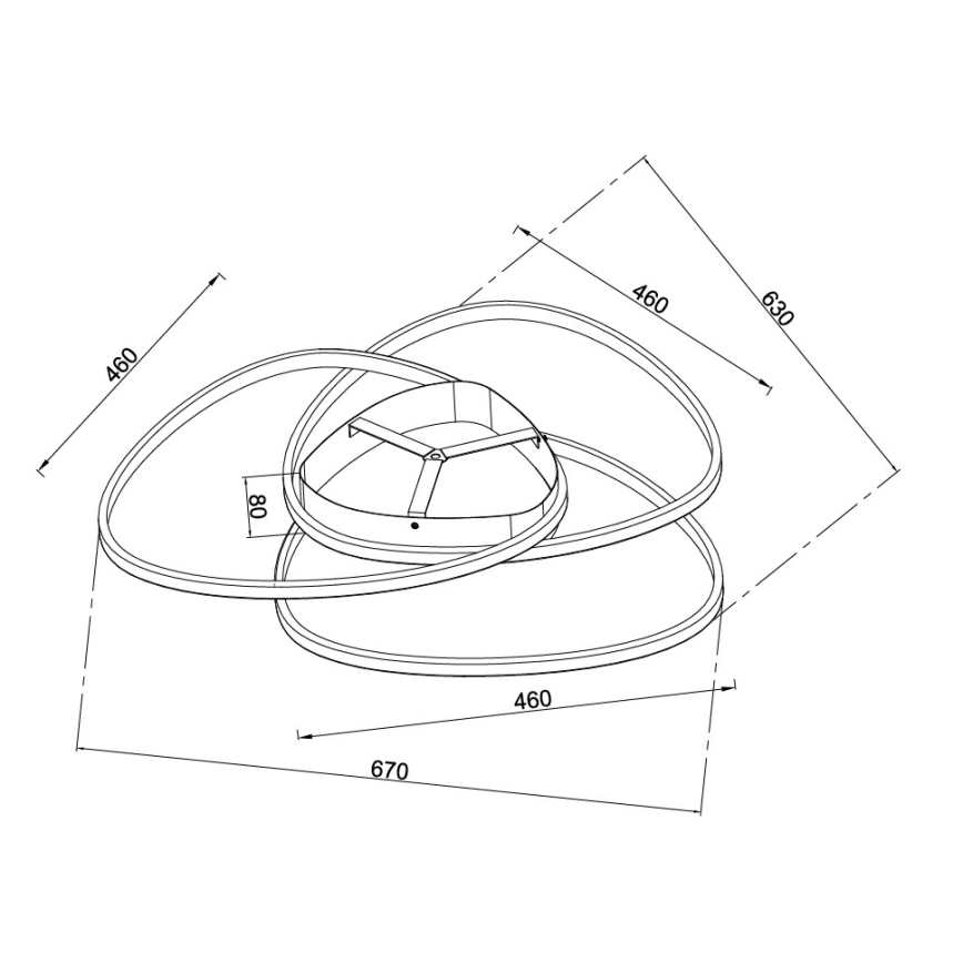 Ondaluce - LED stmievateľné stropné svietidlo ROSE LED/70W/230V zlatá