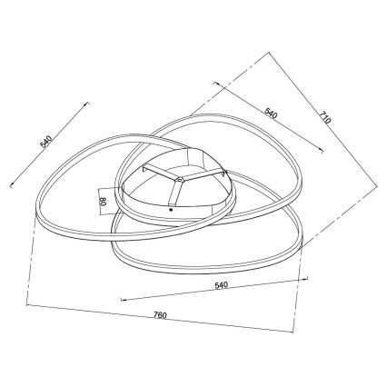 Ondaluce - LED stmievateľné stropné svietidlo ROSE LED/80W/230V zlaté