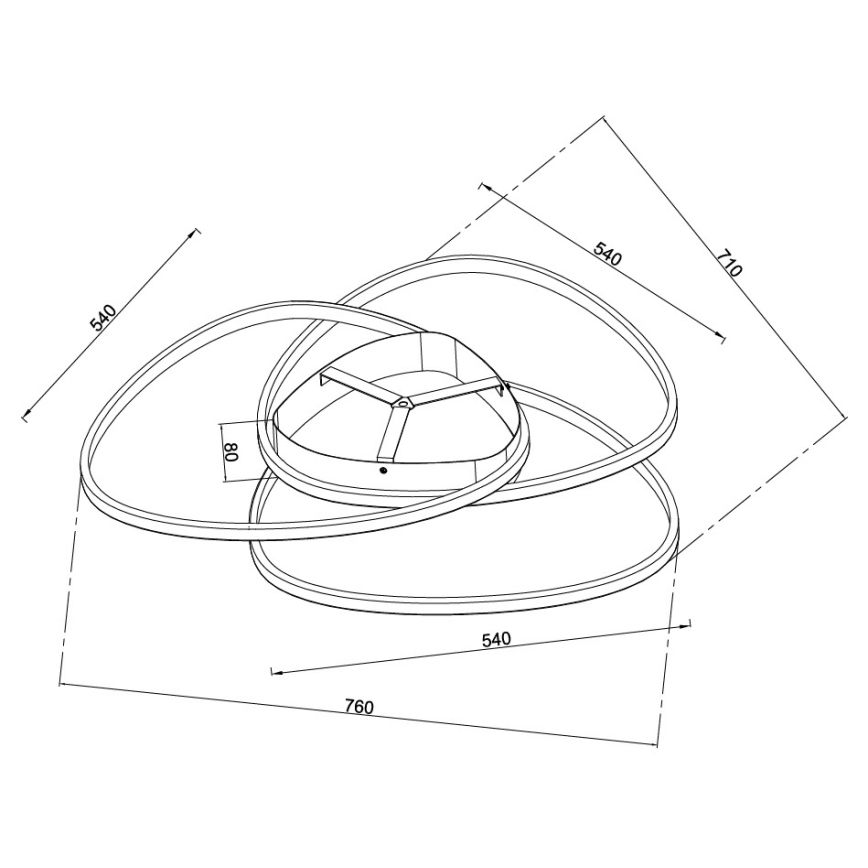 Ondaluce - LED stmievateľné stropné svietidlo ROSE LED/80W/230V zlaté