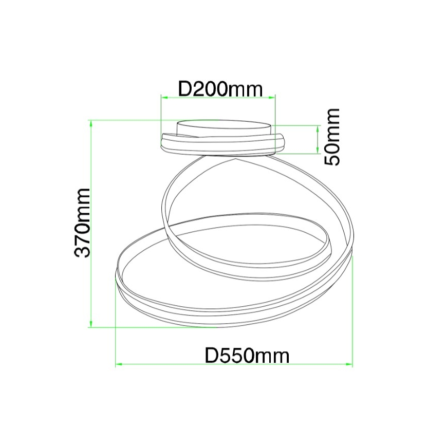 Ondaluce - LED stmievateľné stropné svietidlo VUELTA LED/37W/230V pr. 55 cm biela