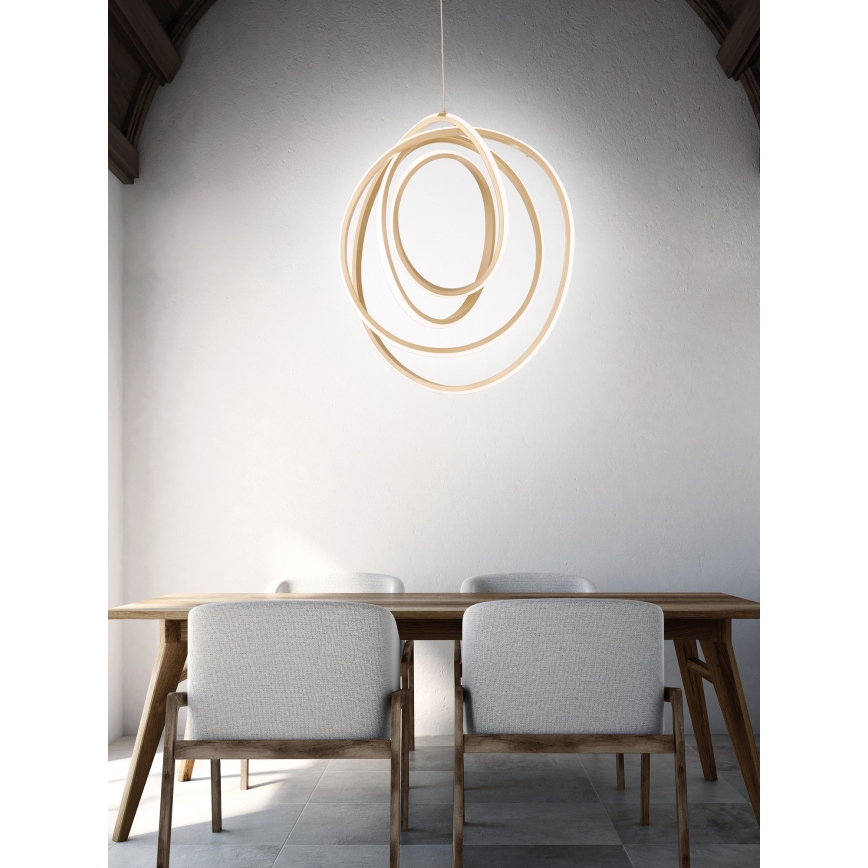 Ondaluce - LED stmievateľný luster na lane GOLDEN LED/50W/230V pr. 50 cm zlatý