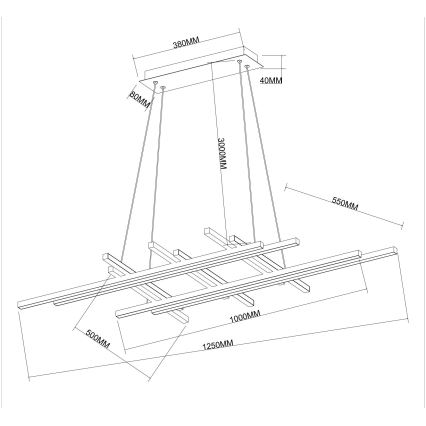 Ondaluce - LED Stmievateľný luster na lane MOVIDA LED/114W/230V zlatý