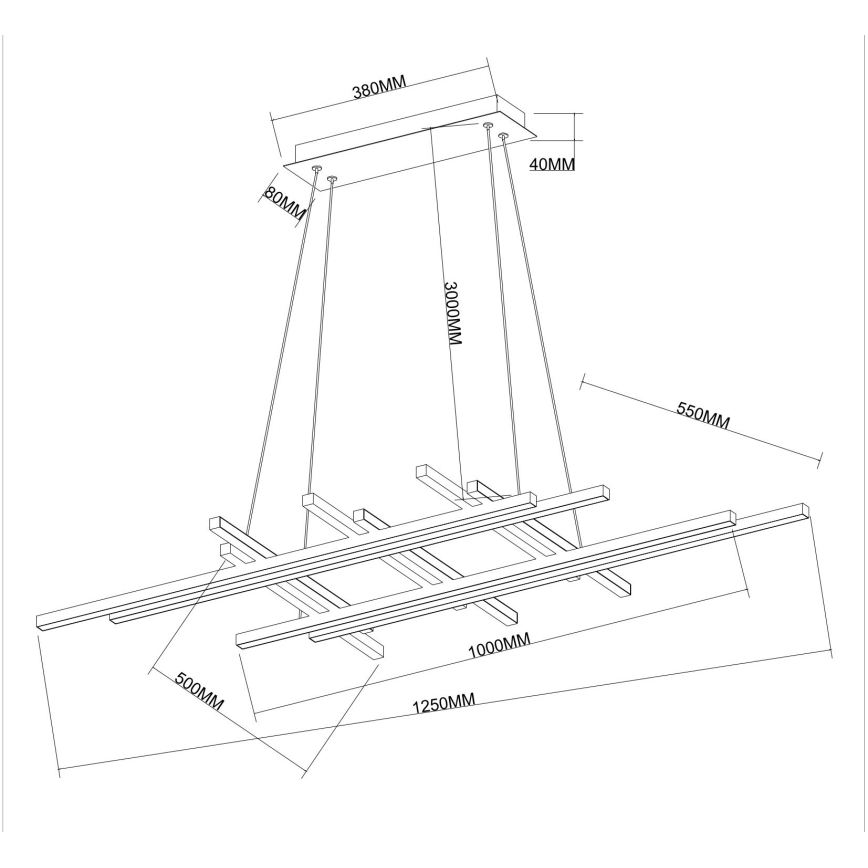 Ondaluce - LED Stmievateľný luster na lane MOVIDA LED/114W/230V zlatý