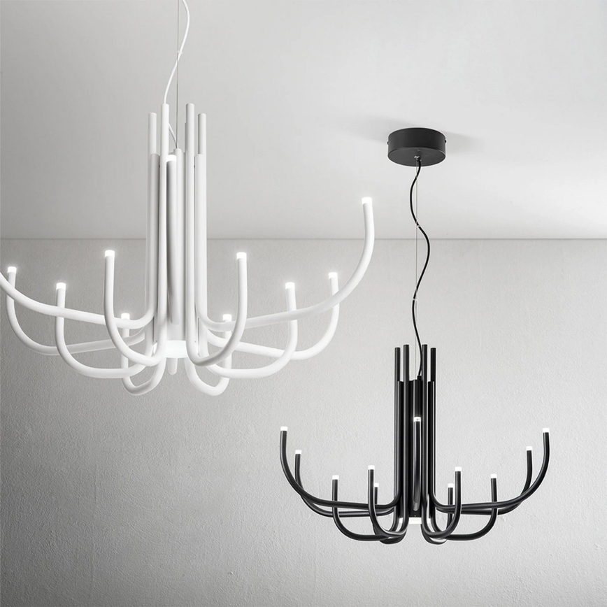 Ondaluce - LED stmievateľný luster na lane NOUVEAU LED/35W/230V Ø 78 cm čierny