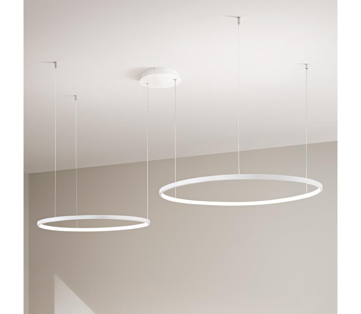 Ondaluce - LED Stmievateľný luster na lane SOEL LED/28W/230V + LED/38W biela SO.SOEL/2-BIANCO