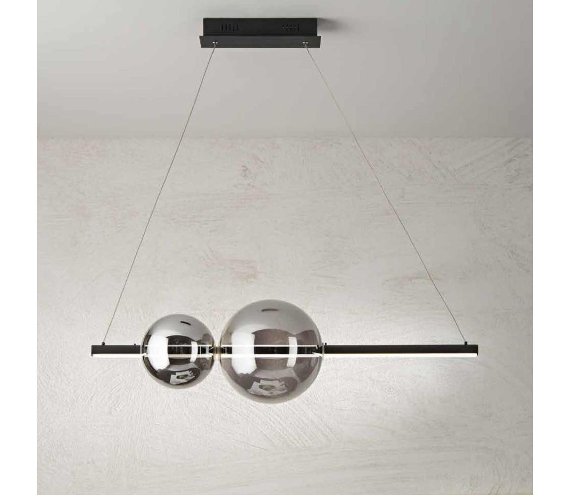 Ondaluce - LED Stmievateľný luster na lanku FUFI LED/40W/230V čierna/dýmovo čierna SO.FUFI/NERO