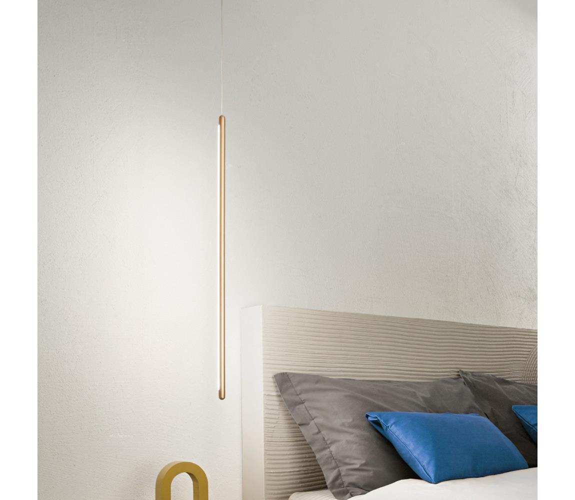 Ondaluce - LED stmievateľný luster na lanku GENIUS LED/12W/230V priemer 1,5 cm zlatý SO.GENIUS/V-ORO