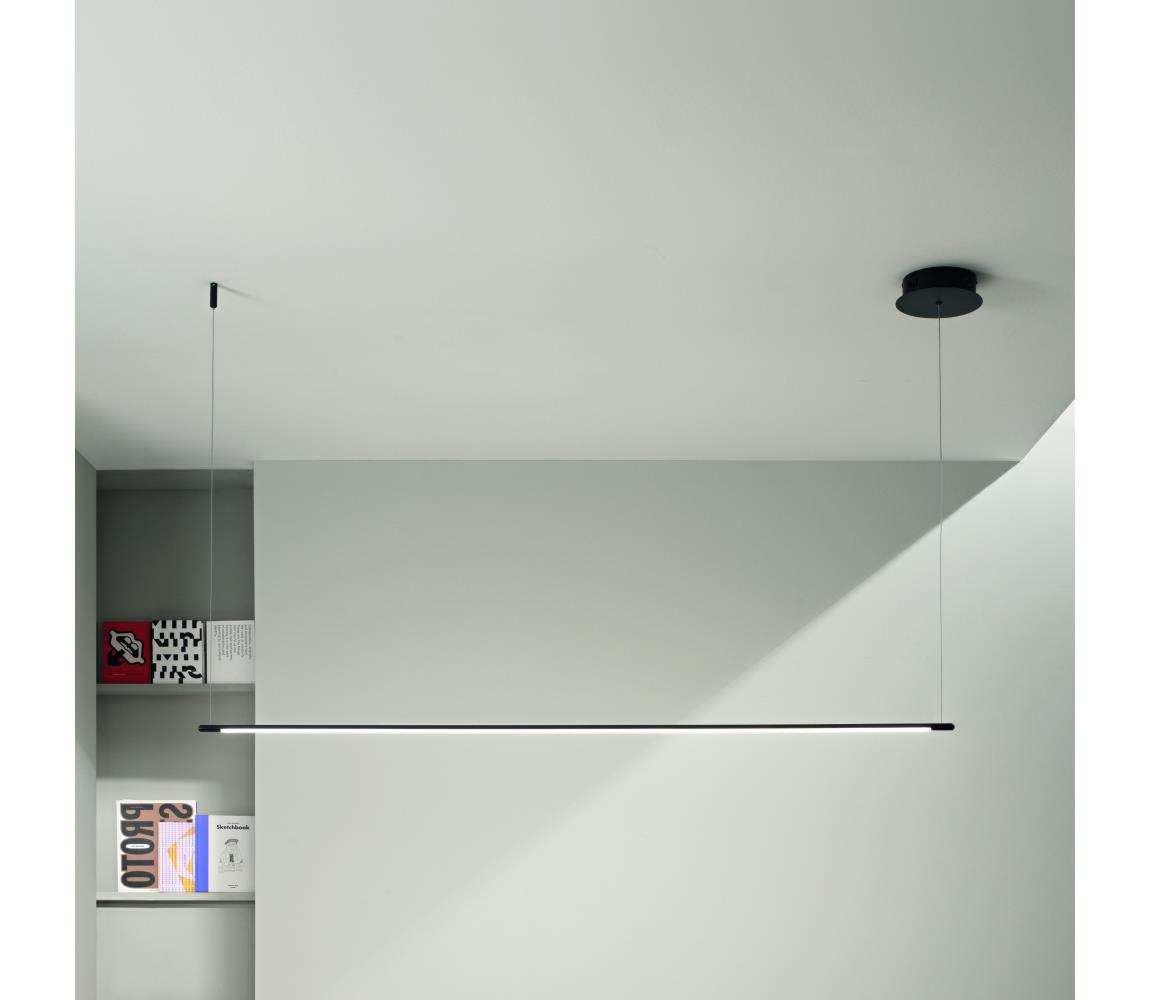 Ondaluce - LED Stmievateľný luster na lanku GENIUS LED/28W/230V čierna SO.GENIUS/160-NERO