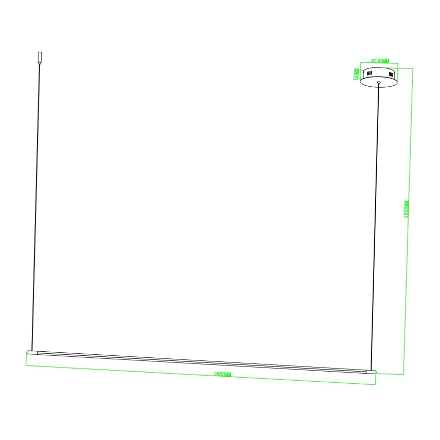 Ondaluce - LED Stmievateľný luster na lanku GENIUS LED/28W/230V čierna