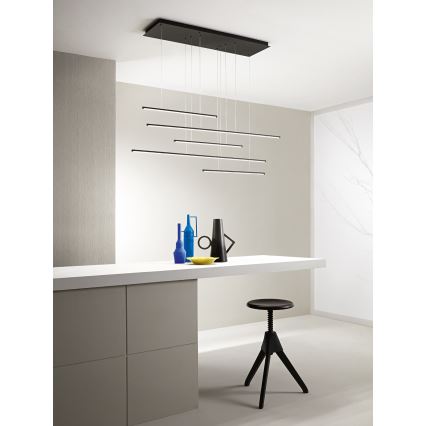 Ondaluce - LED stmievateľný luster na lanku GENIUS LED/72W/230V čierna