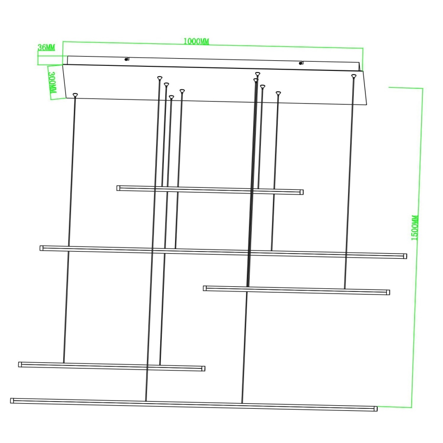 Ondaluce - LED stmievateľný luster na lanku GENIUS LED/72W/230V čierna