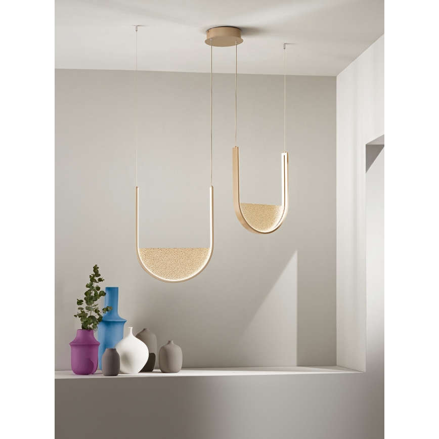 Ondaluce - LED stmievateľný luster na lanku LOTUS LED/55W/230V zlatý