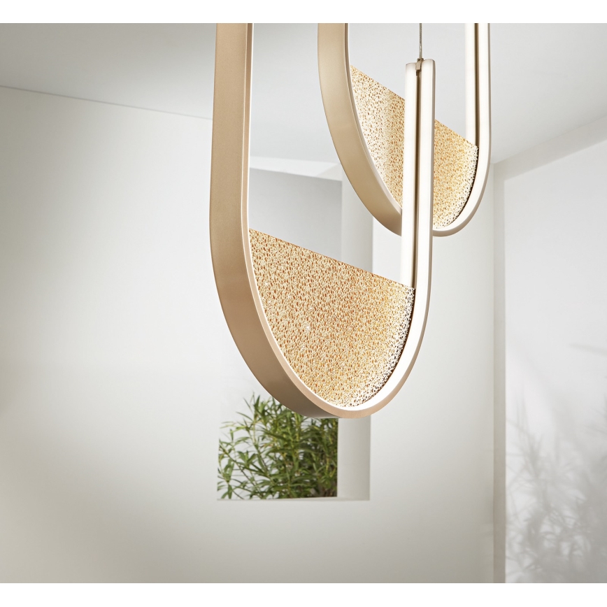 Ondaluce - LED stmievateľný luster na lanku LOTUS LED/55W/230V zlatý